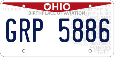 OH license plate GRP5886