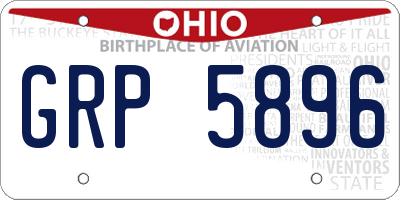 OH license plate GRP5896