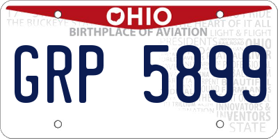 OH license plate GRP5899