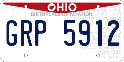 OH license plate GRP5912