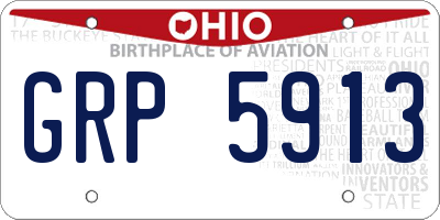 OH license plate GRP5913