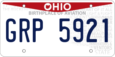 OH license plate GRP5921