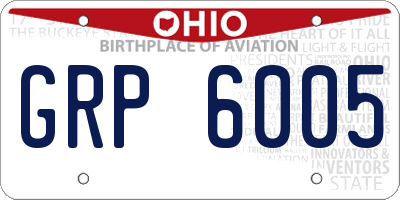OH license plate GRP6005