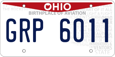OH license plate GRP6011