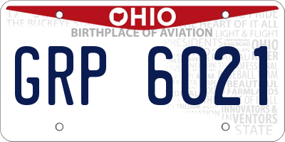 OH license plate GRP6021