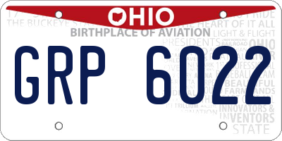OH license plate GRP6022