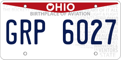 OH license plate GRP6027