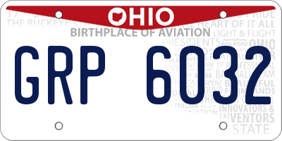 OH license plate GRP6032