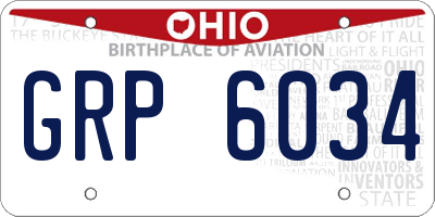 OH license plate GRP6034