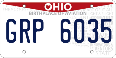 OH license plate GRP6035