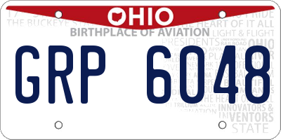 OH license plate GRP6048