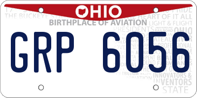 OH license plate GRP6056