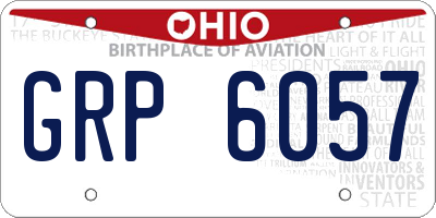 OH license plate GRP6057
