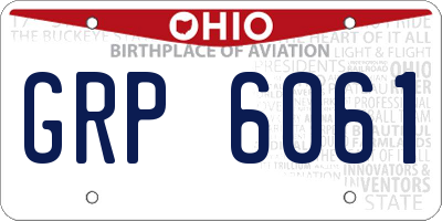 OH license plate GRP6061
