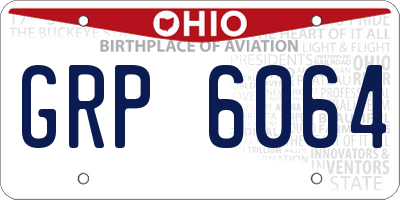 OH license plate GRP6064
