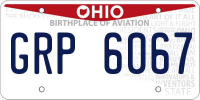 OH license plate GRP6067