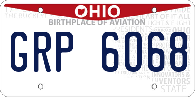 OH license plate GRP6068