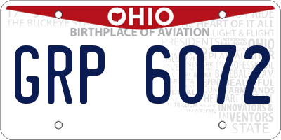 OH license plate GRP6072