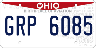 OH license plate GRP6085