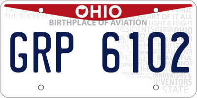 OH license plate GRP6102