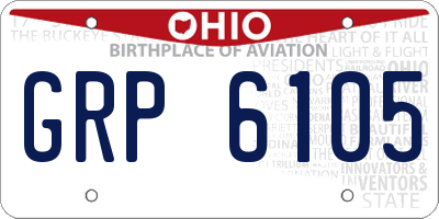 OH license plate GRP6105