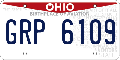 OH license plate GRP6109