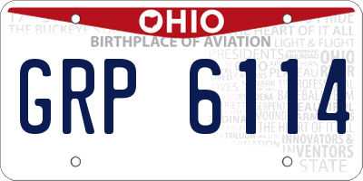 OH license plate GRP6114