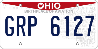 OH license plate GRP6127