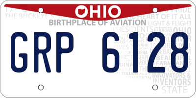 OH license plate GRP6128