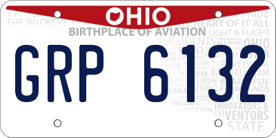 OH license plate GRP6132