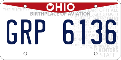 OH license plate GRP6136