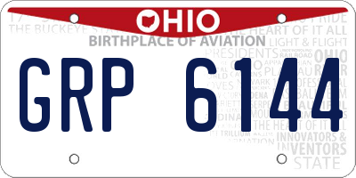 OH license plate GRP6144