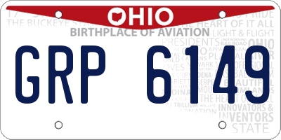 OH license plate GRP6149