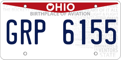 OH license plate GRP6155