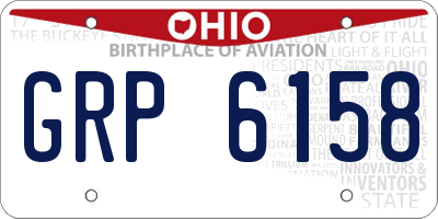 OH license plate GRP6158
