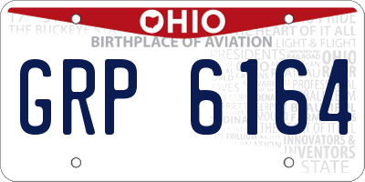 OH license plate GRP6164