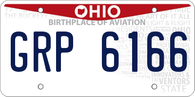OH license plate GRP6166