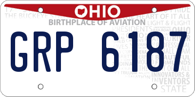 OH license plate GRP6187