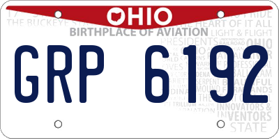 OH license plate GRP6192