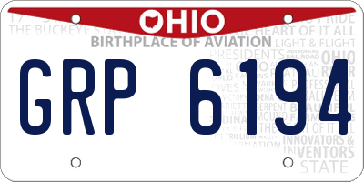 OH license plate GRP6194