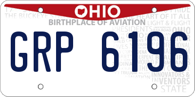 OH license plate GRP6196