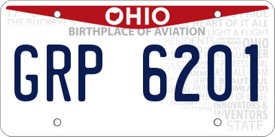 OH license plate GRP6201