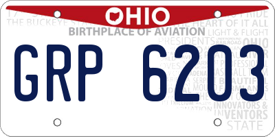 OH license plate GRP6203