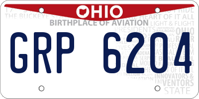 OH license plate GRP6204