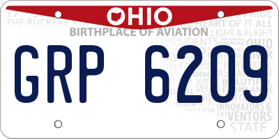 OH license plate GRP6209