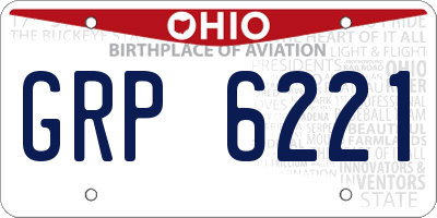 OH license plate GRP6221