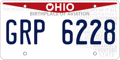 OH license plate GRP6228