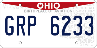 OH license plate GRP6233