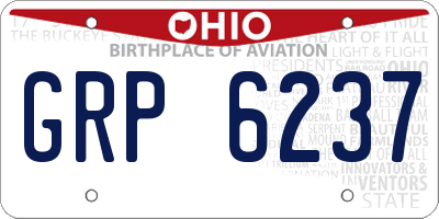 OH license plate GRP6237