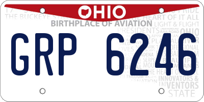 OH license plate GRP6246